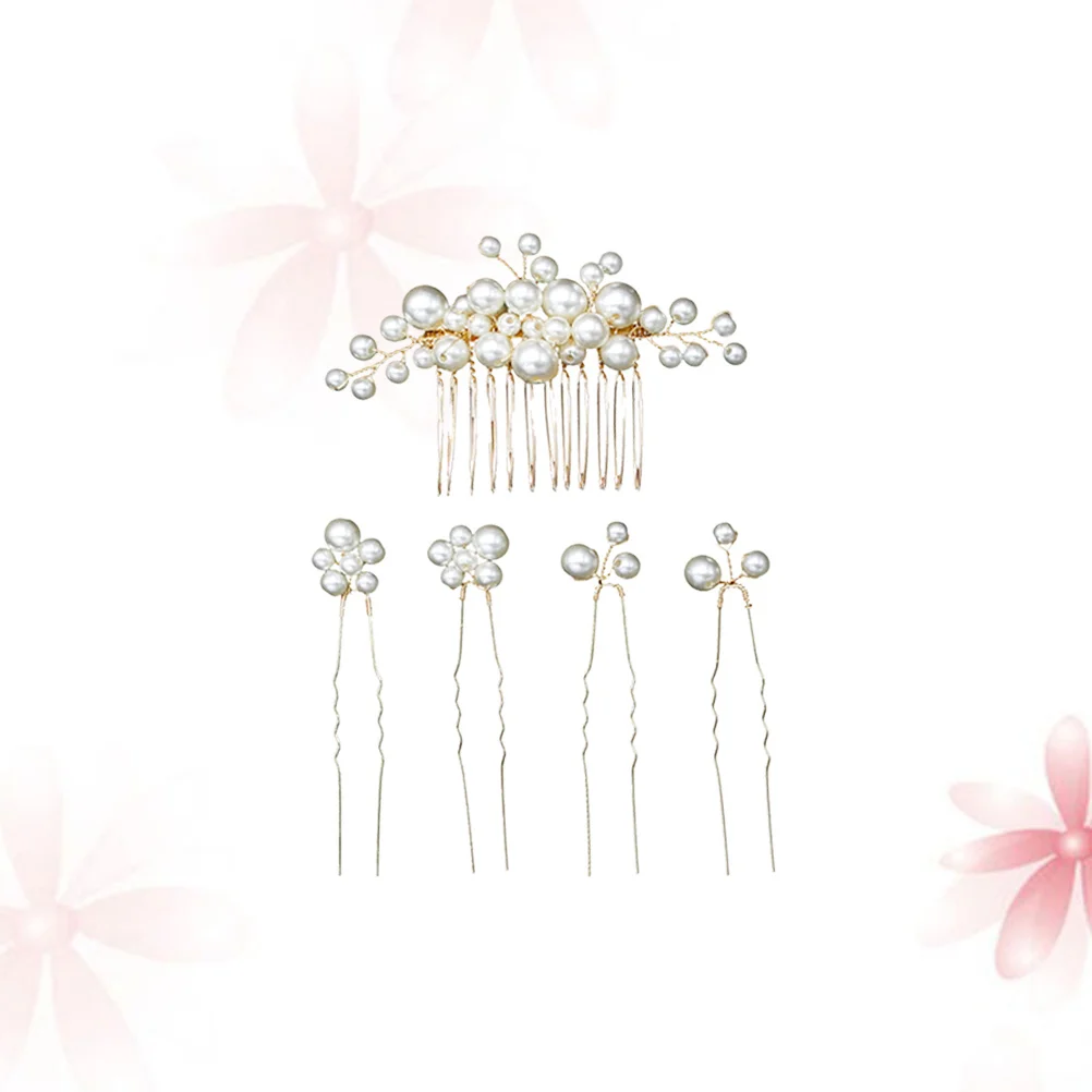 

1pcs Hair Comb Hairpins Vintage Baroque Pearl Wedding Bridal Hair Accessories Set For Bride Party Prom Anniversary Hairpiece