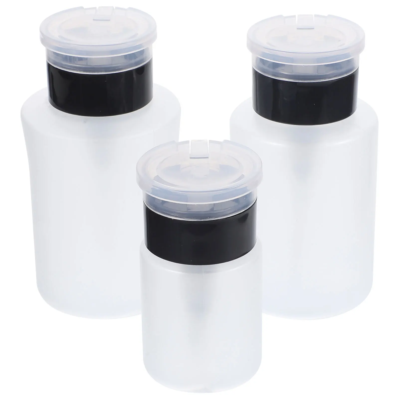 3 個の空のマニキュアリムーバーポンプボトル詰め替え可能なプレスディスペンサー液体保管メイクアップリムーバートラベルマニキュア容器