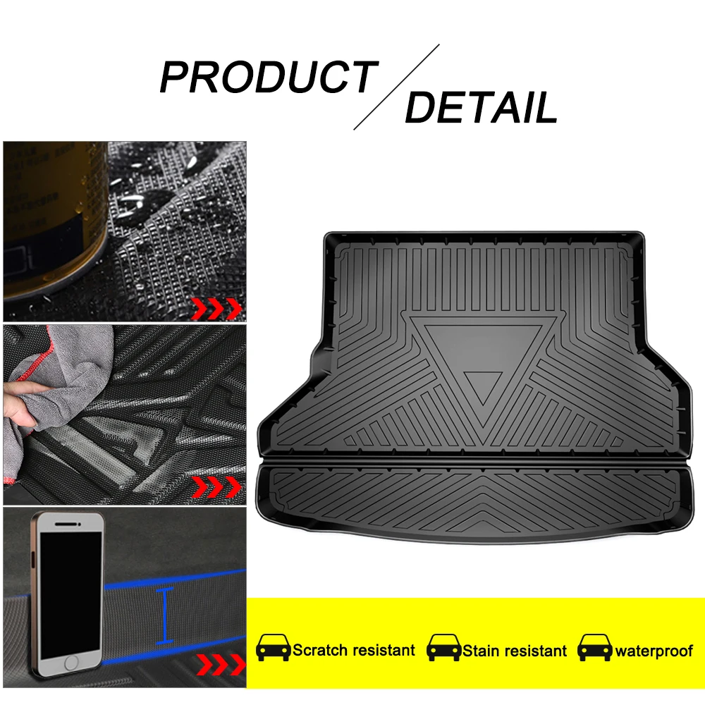 New TPE Car Trunk Mats For Toyota Highlander 2008-2019 Rubber Cargo Liner Laser Measured Waterproof Protective Pads 5seat /7seat