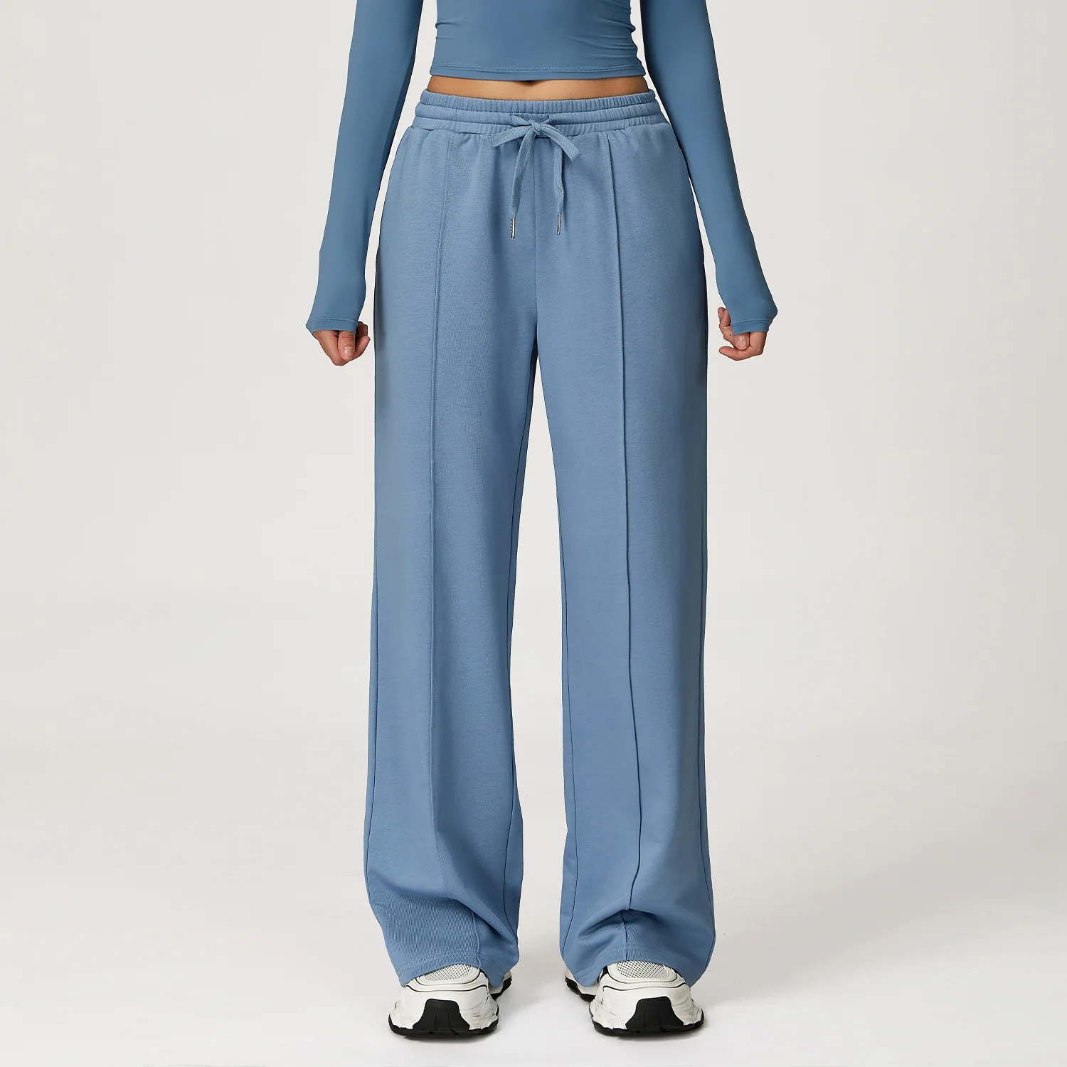 

Autumn Women's High Waist Straight Casual Pants Loose Pockets Sports Sweatpants Wide Leg Running Workout Gym Yoga Jogger Pants