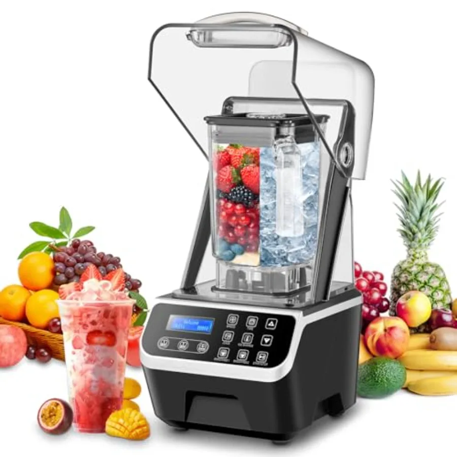 Commercial Blender 2200W 2.1QT 68OZ Quiet Blender Brushless Motors for Smoothies Frozen Drinks Self-Cleaning Electric Counterto