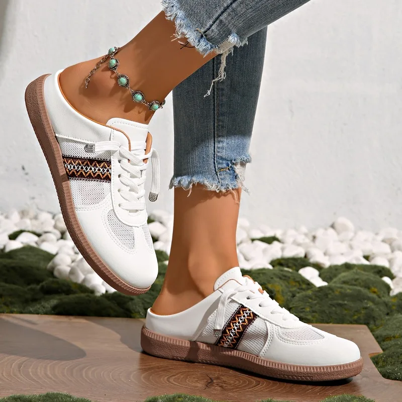 Primavera nuovo design in pizzo incrociato scarpe basse antiscivolo piatte scarpe vulcanizzate da donna comode e resistenti all'usura 36--41 taglia