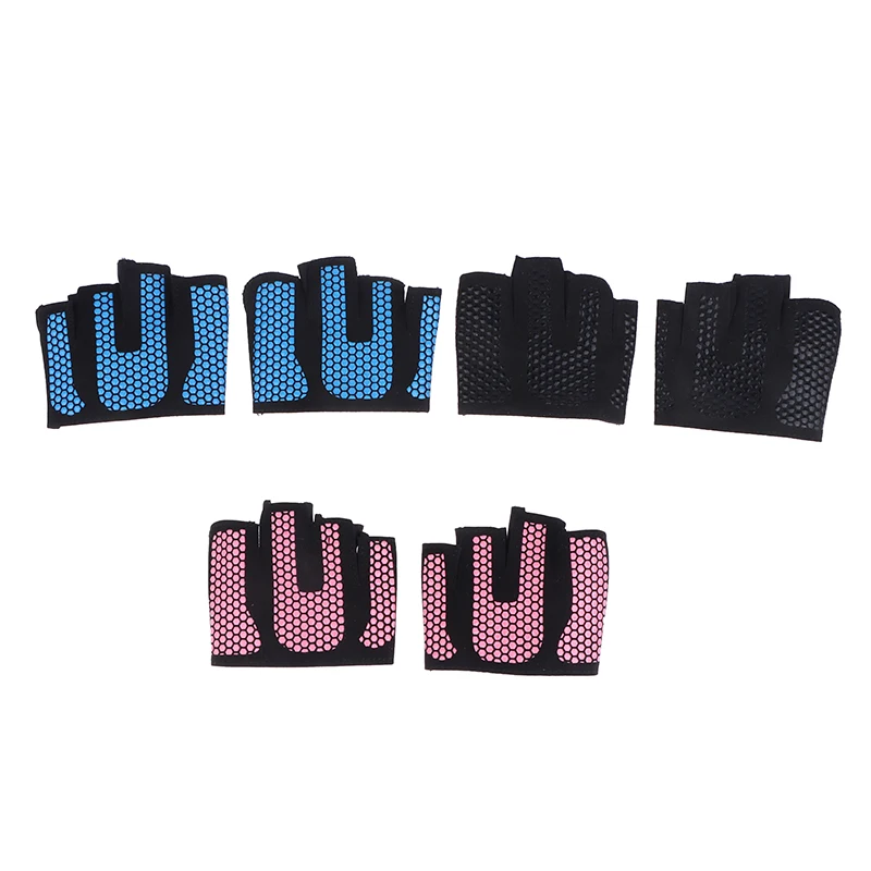 Gym Fitness Four-finger Half Finger Gloves Silicone Workout Glove Pull Up Power Weight Lifting Grips Hand Plam ProtectorHot