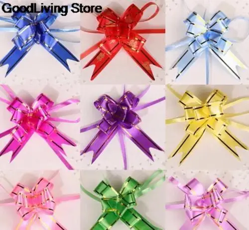 10Pcs Pull Bow Ribbon For Wedding Decoration Car Decorate Wedding Car Ribbon Pink Car Wrap Flowers Party Acc