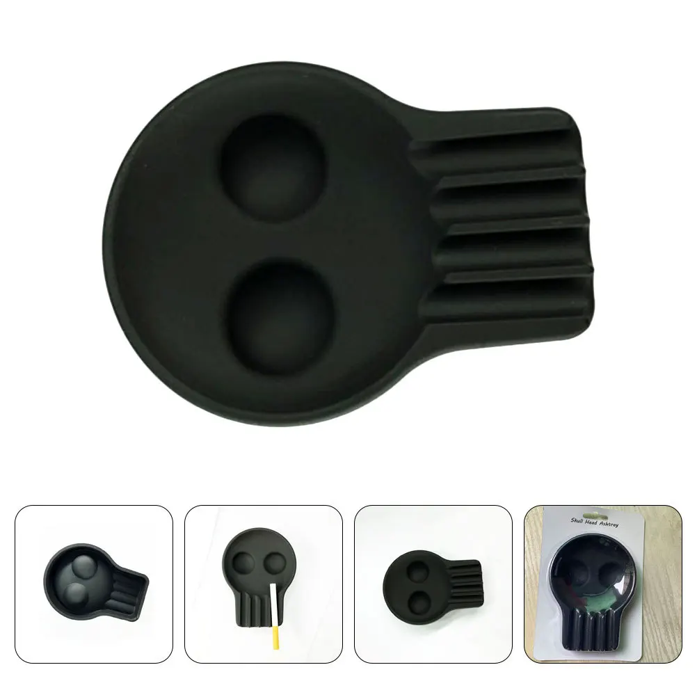 

Skull Shape Silicone Ashtray Heat Resistant Halloween Cigarette Butt Container Desktop Bar Party Ornament Home Office
