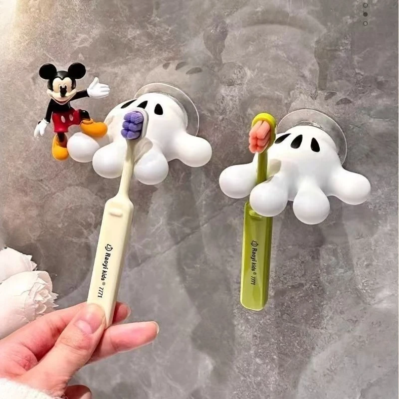 

Disney Mickey Cartoon Palm Suction Cup Bathroom Moisture-Proof Toothbrush Towel Rack Multifunctional Data Cable Storage Hook