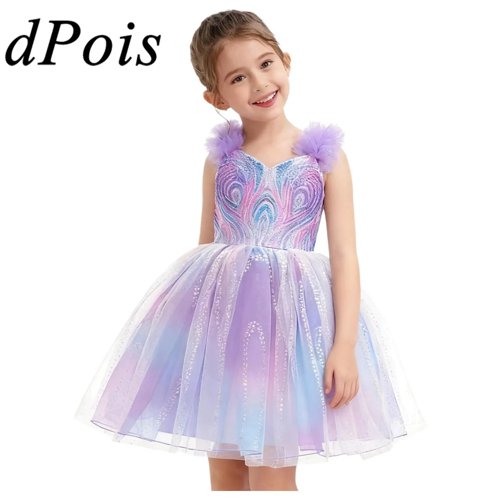 

Вечернее платье для девочек, блестящий карнавальный костюм принцессы, градиентное тюлевое платье-пачка с подолом для платья ведьмы, платья на день рождения, платье для выпускного вечера