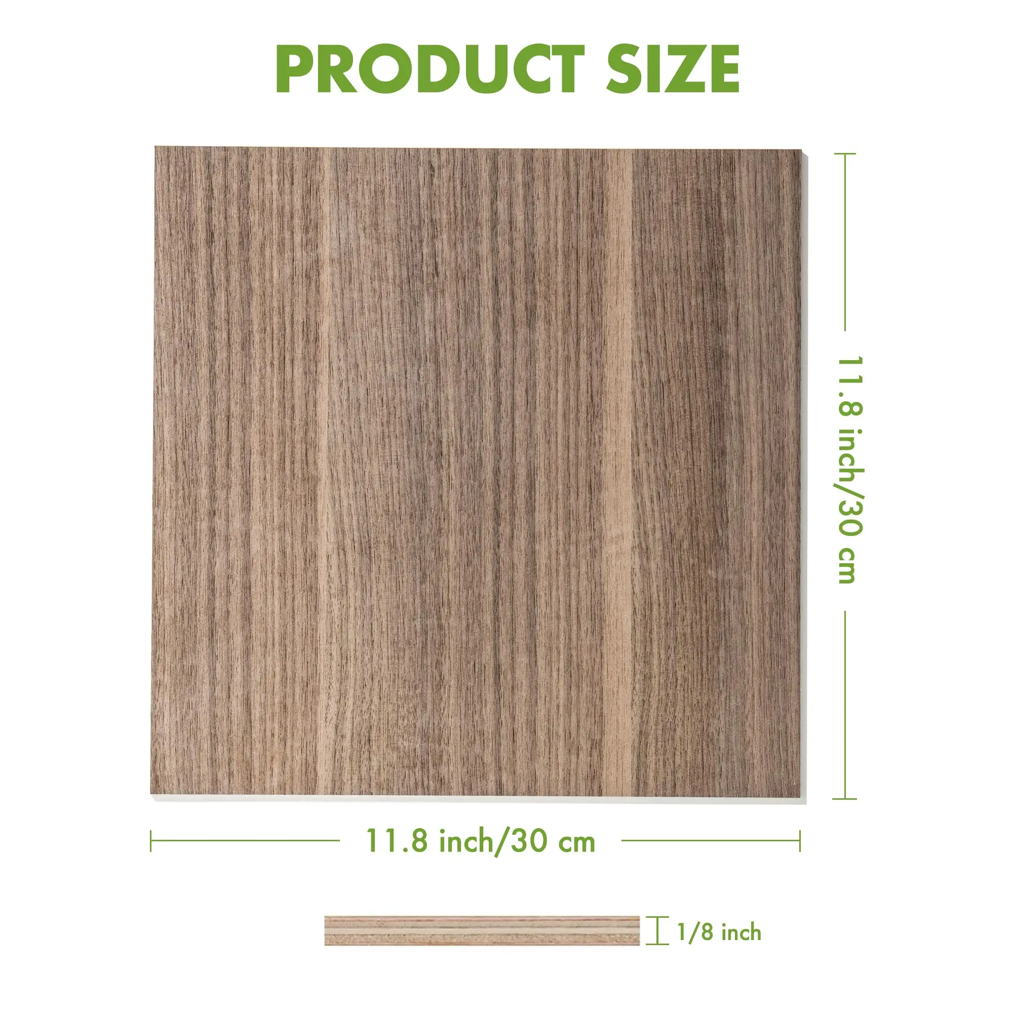 レーザー切断用 3mm ウォールナット合板 1/8 合板クラフト木材薄いウォールナットボード、木材プロジェクトや彫刻用