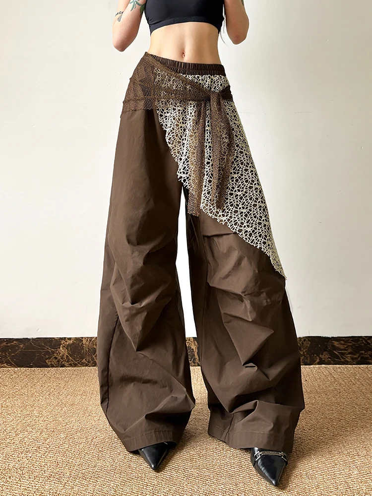 Y2K Vintage Pants American Retro Women Gothic Style Trousers High Waisted Casual Wide Leg Harajuku Subculture Fashion Autumn New