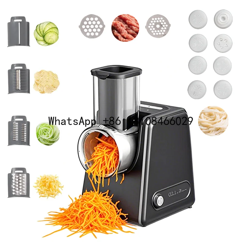 

OESINS 14 in 1 Professional Drum Rotary Cheese Grater Electric Round Vegetable Slicer Cutter Chopper Food Grinder Salad Machine