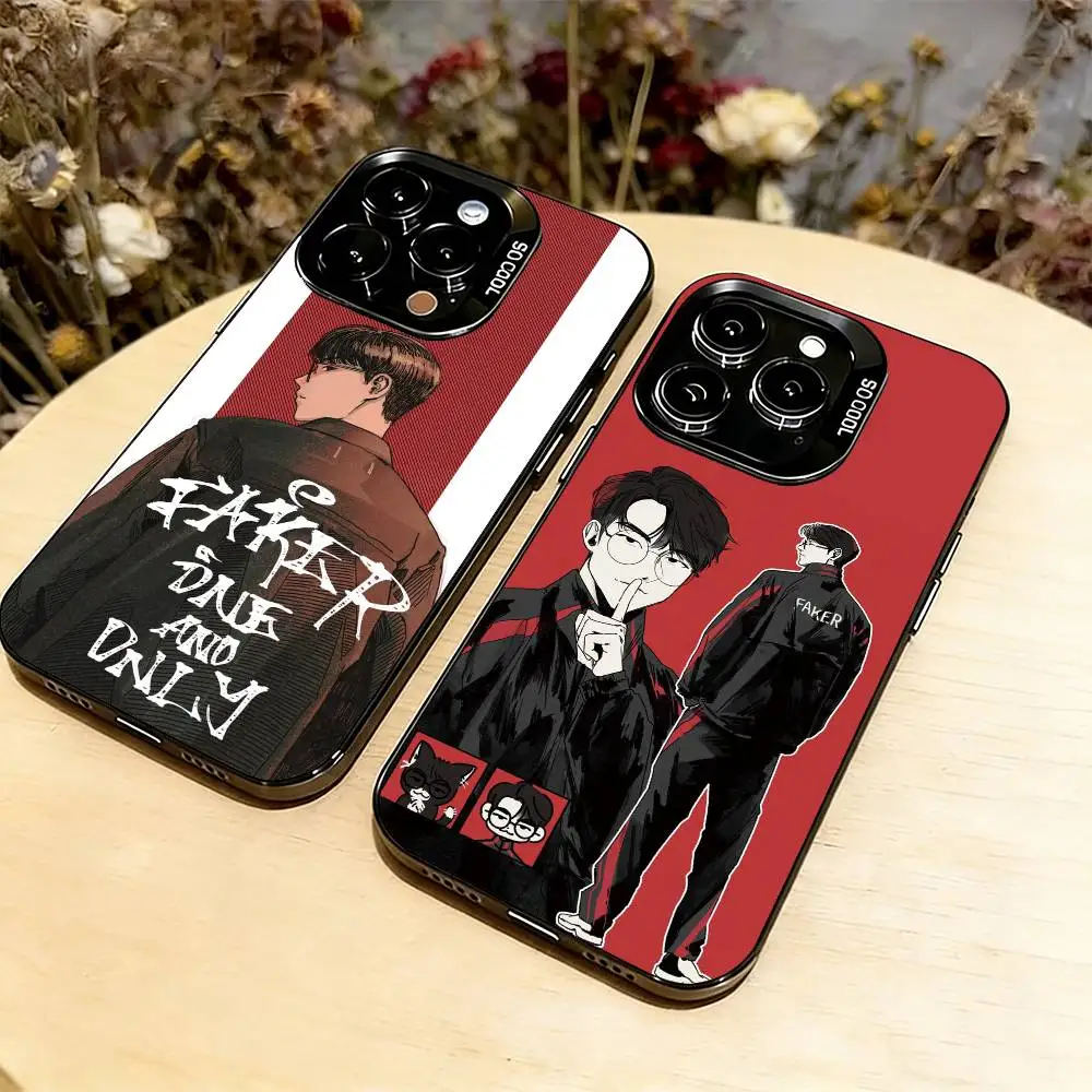 

T1 Faker Phone Case For iPhone 17,16,15,14,13,12,11 Plus,Pro Max,XS,Colorful Silver Phone case Funda Cover