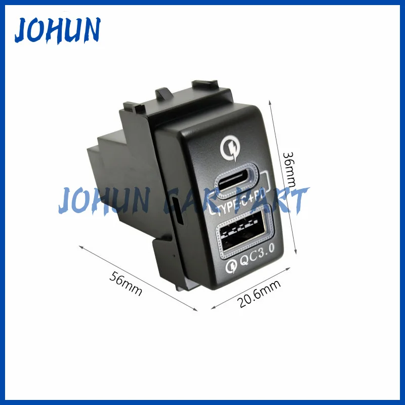 Quick Charge Car Charger TYPE-C PD USB Interface Socket Fast Car Charger Use For Infiniti QX80 M35 G37 FX35 EX25 ESQ 2005-2015