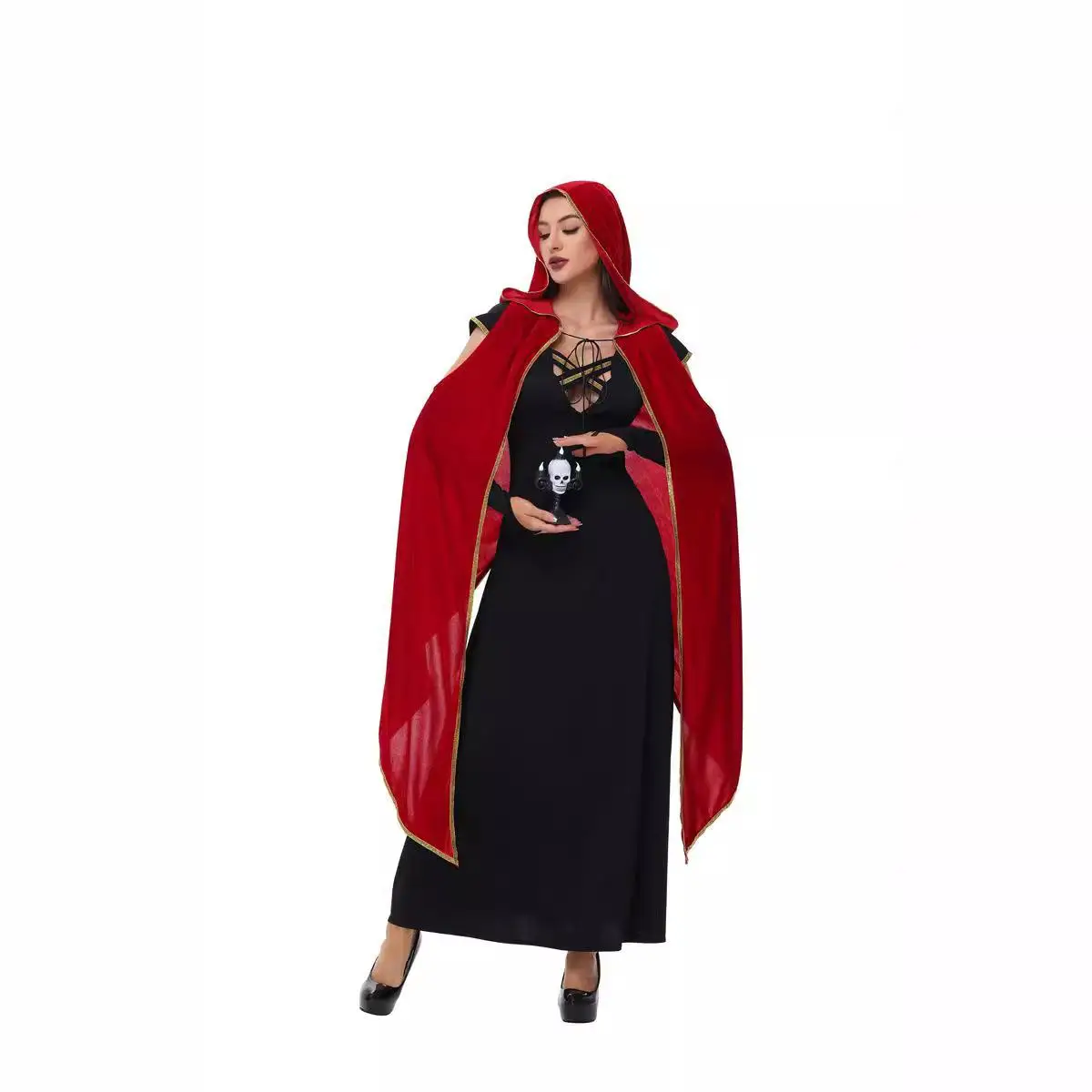 Rotes Hexenkostüm Dr. Slim Fit Erwachsene Halloween Eup Kleidung Bla Red Rock Dr Stage Performance Ethnische Kleidung