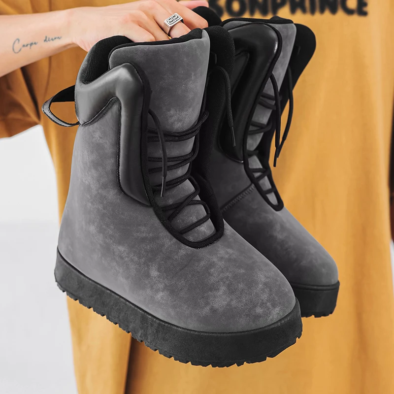 

Men's High Top Snow Boots Outdoor Street Soft Thickened Cold Proof Warm Soft Non Slip Holiday Gifts Men's Boot New Autumn Winter