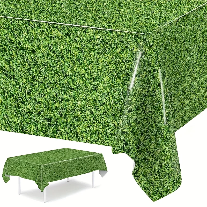 1pc,wedding decorations,summer decoration,garden decor for outside,outdoor decor,Green Lawn Disposable Plastic Tablecloth,220*13