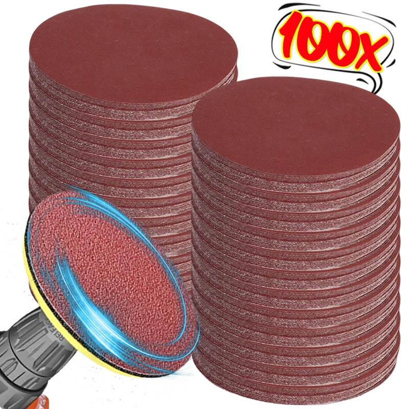 

100PC Sanding Discs Sandpaper Universal 8Hole Woodworking Metal Grinding Disc Abrasive Polishing Tool Round Sand Paper Wholesale
