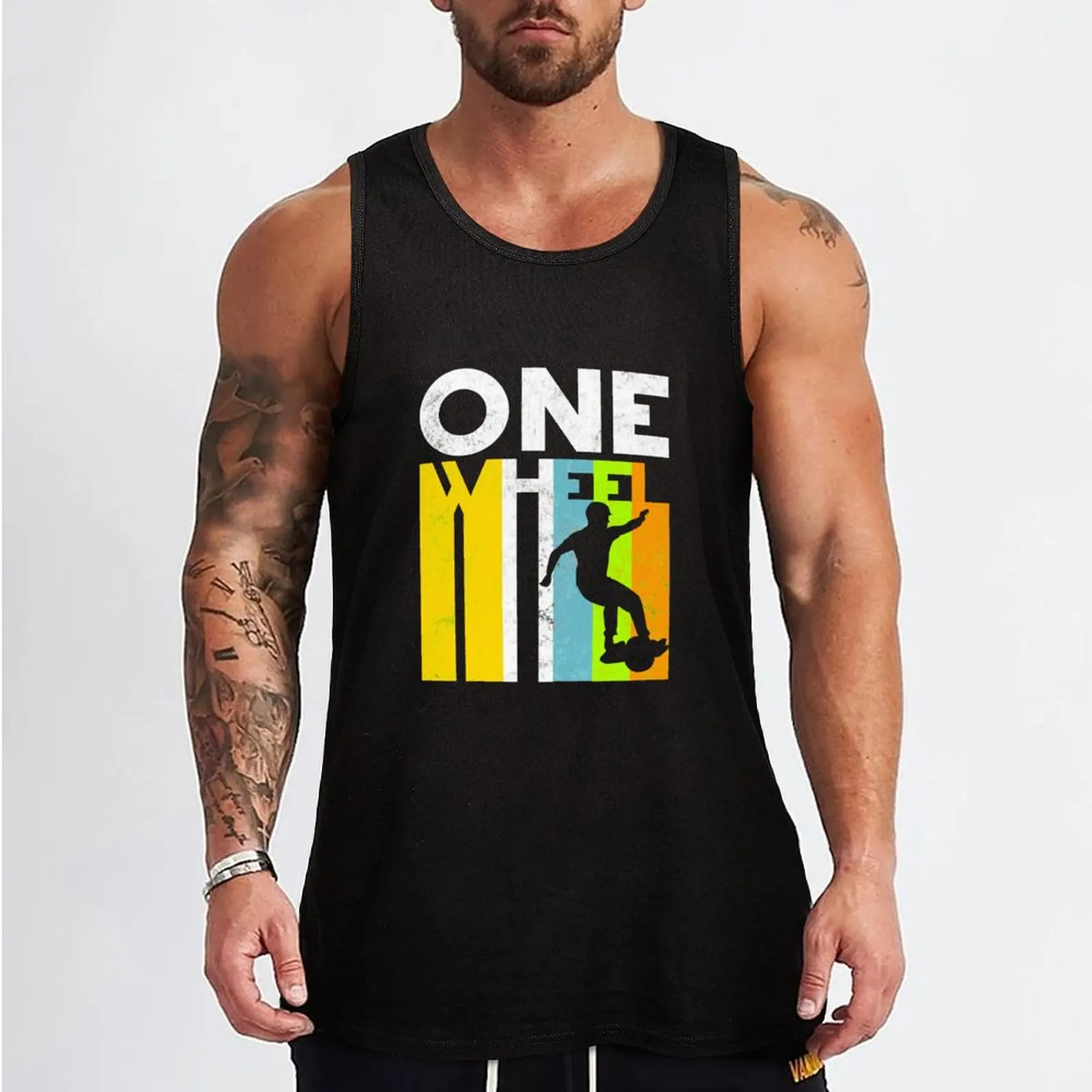 onewheelGift onewheel Retro colored Premium Tank Top bodybuilding t-shirt training weight vest