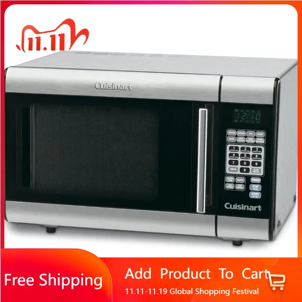 Electric Microwave 1-Cubic-Foot Stainless Steel Microwave Oven Kitchen Electric Microvawe Appliances Home Electric Microwave