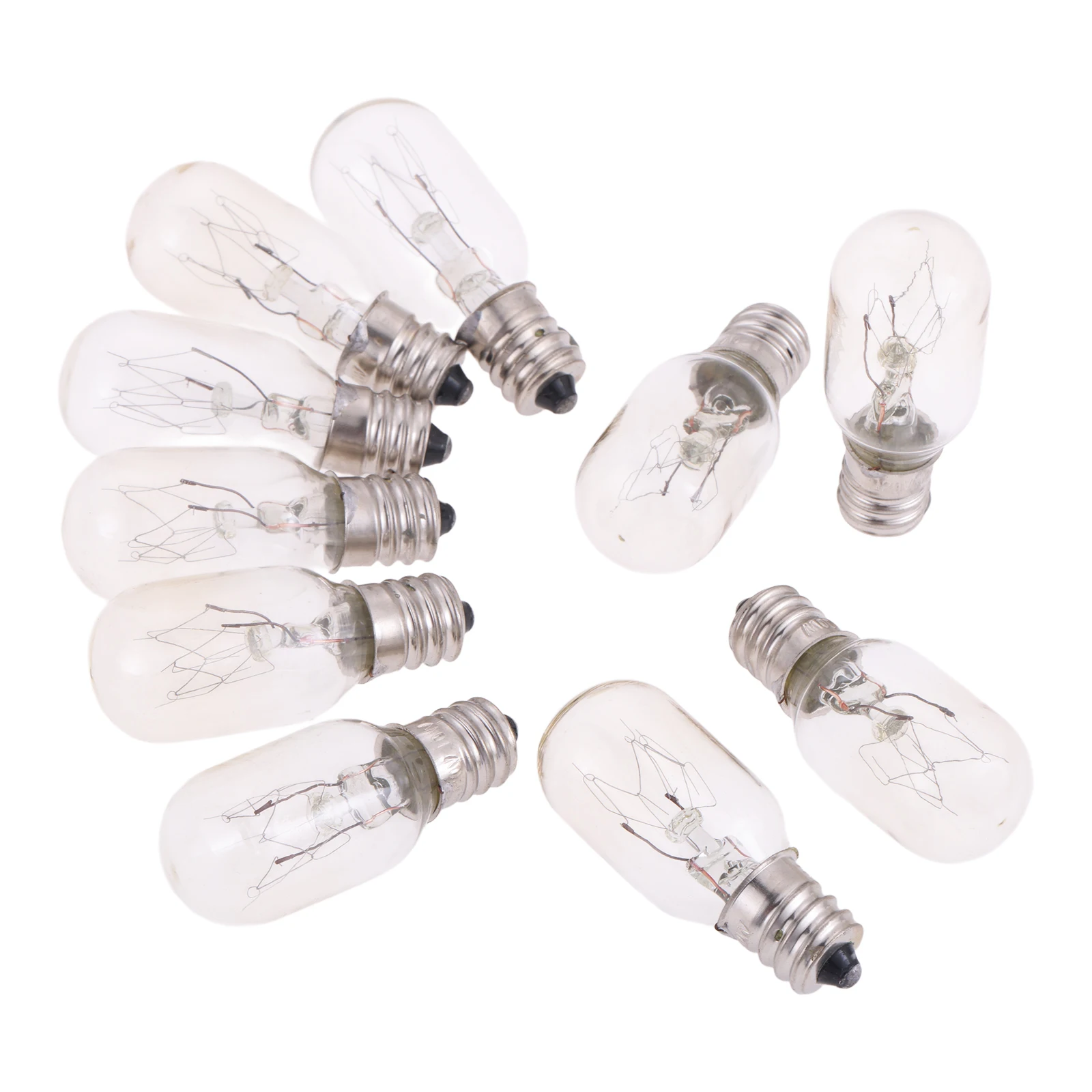 10pcs 300 Degree High Temperature Resistant Microwave Refrigerators Bulb 10W/15W 120V E12 Oven Bulb Lamp Cafe Decoration Lights