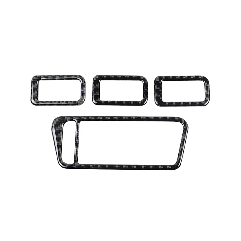 For VW Golf 7 MK7 VII 2013 2014 2015 2016 2017 Carbon Fiber Car Door Window Lift Switch Frame Cover Trim