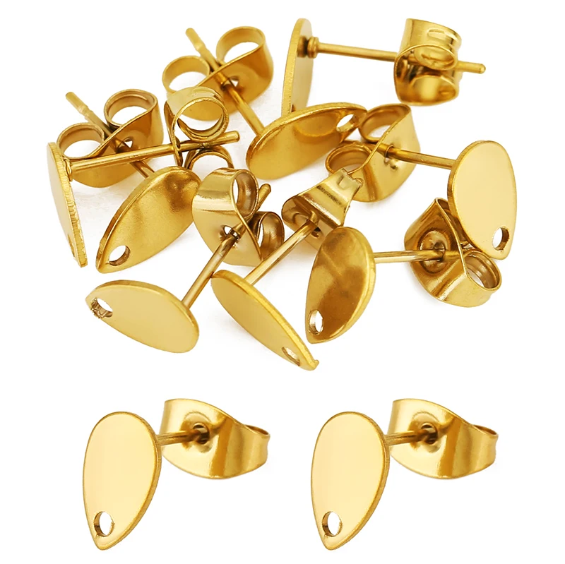 20pcs Stainless Steel Star Heart Studs for DIY Jewellery Making