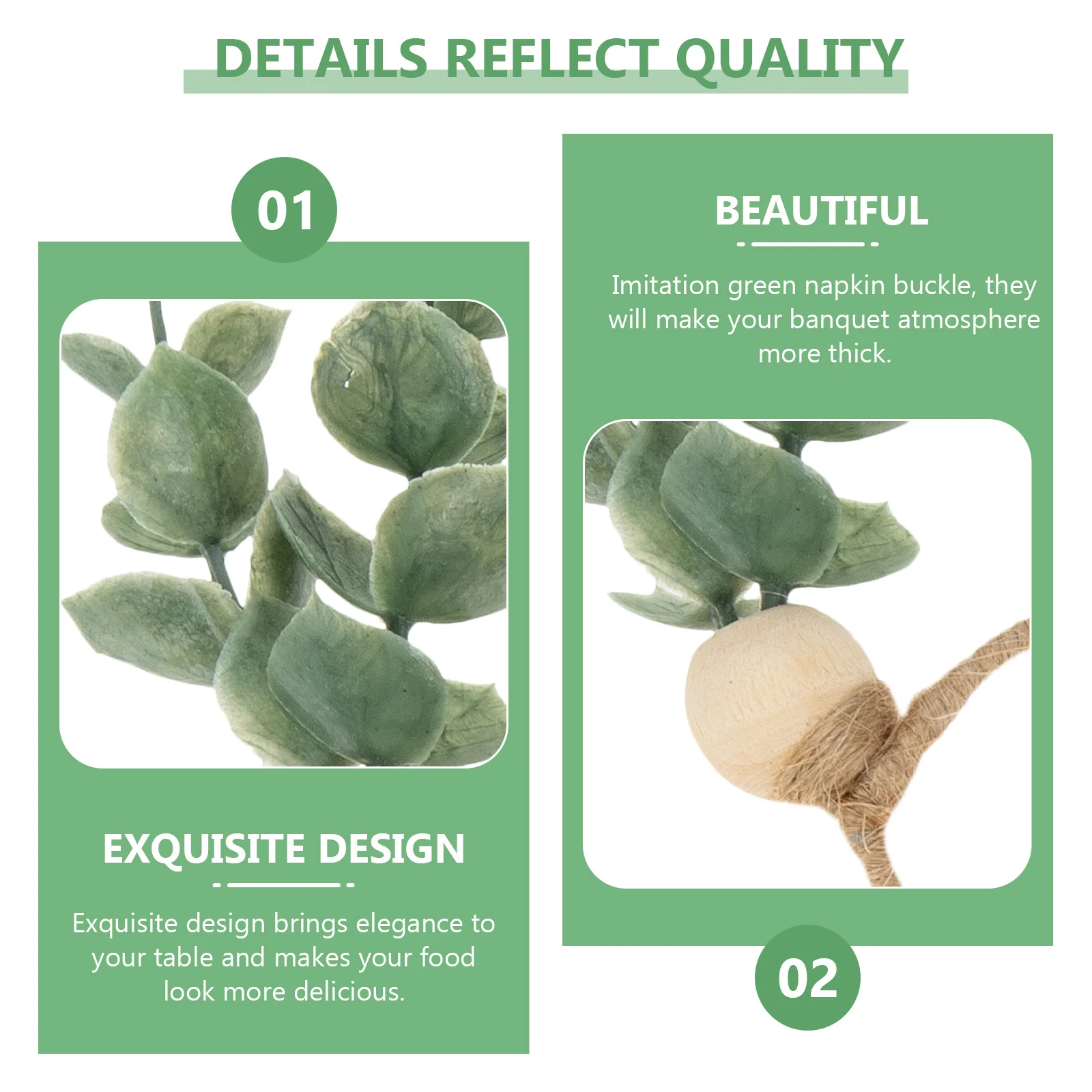 

4 pcs Rings Plant Modeling Decorative Dining Table Decoration For Wedding Banquet Creative Napkin Rings Hotel Restaurant Use
