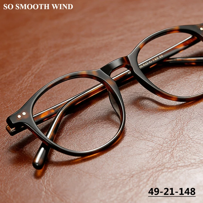 

Ultralight Retro Tortoise Frame Acetate Glasses Men Women Round Eyewear Oval Spectacles Japanese Design Handmade Eyeglasses 9602