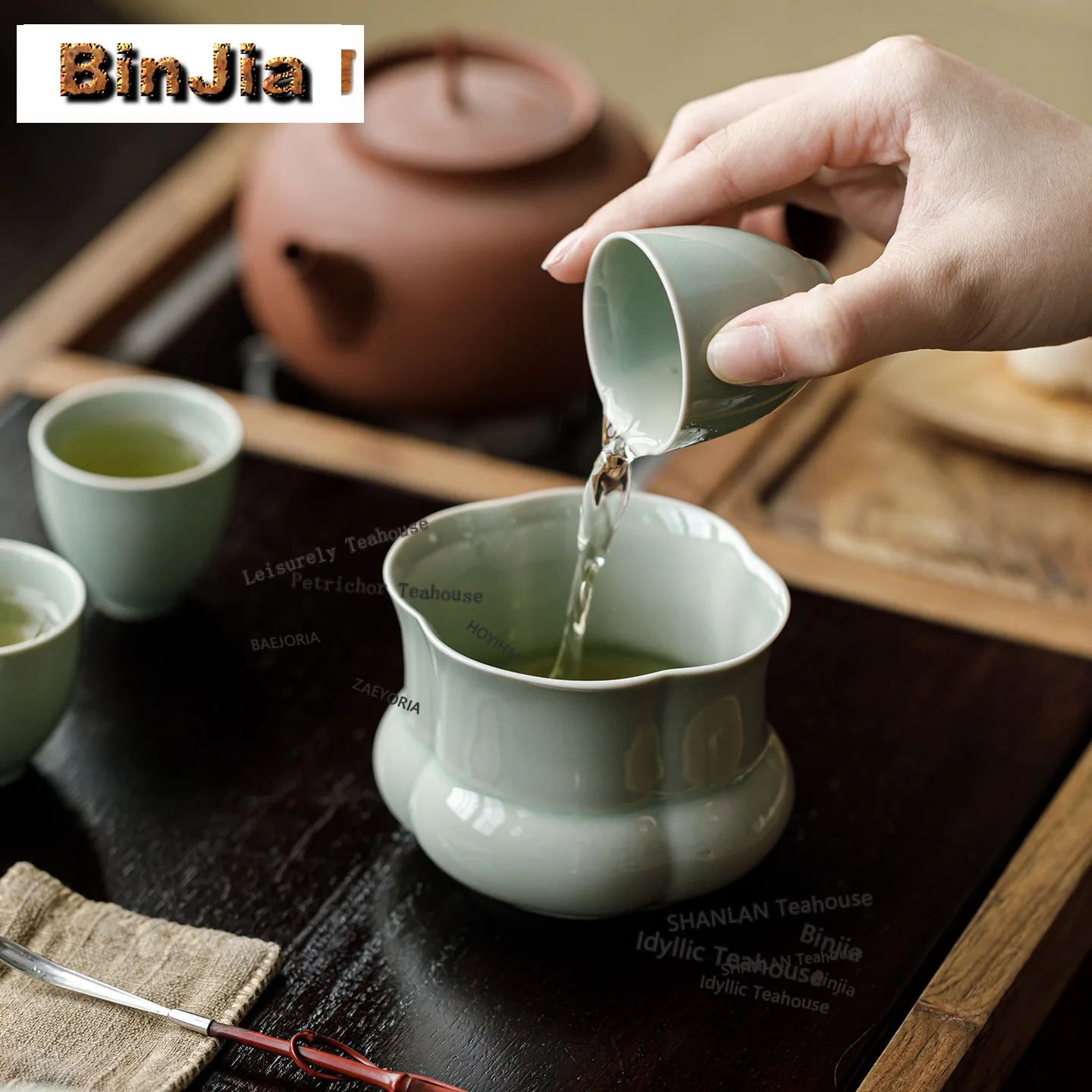 BAEJORIA Banana Moonlight Jianshui Japanese Tea Washing Basin Tea Garbage Can Household Chaxi Chinese Tea Set Equipment Ornament