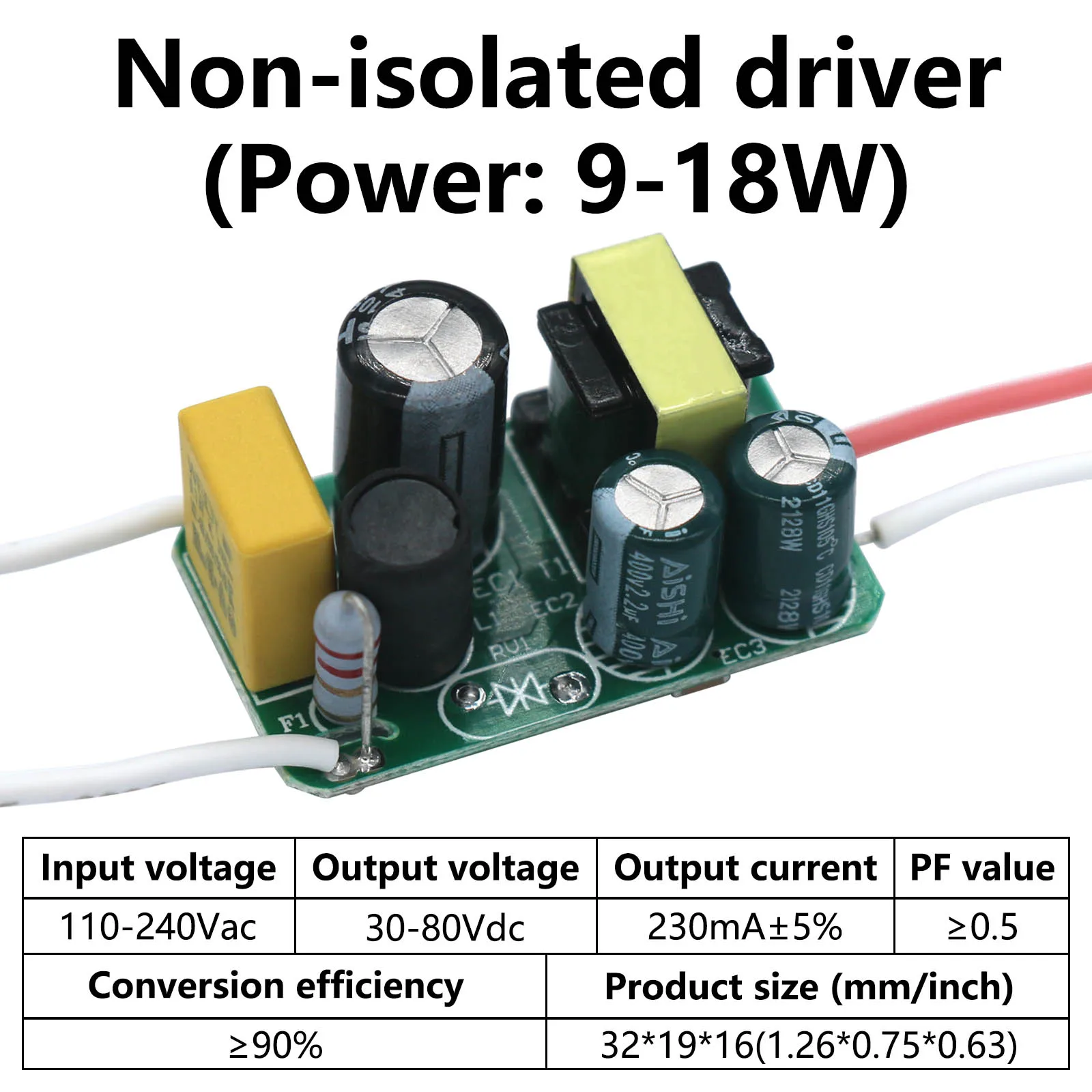 3-9W 9-18W 8-25W DC30-80V Non isolato LED Driver Light Transformer Input AC110-240V alimentatore adattatore dispositivo di alimentazione per