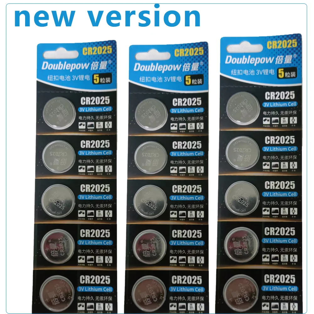 Doublepow 150mAh CR2025 3V Lithium Button Cell Coin Battery Cell Batteries Long Lasting For Watches Car Remote Control Keys