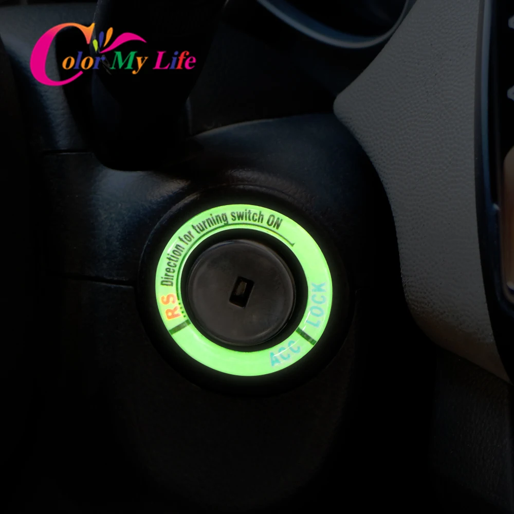 Car Motorcycle Luminous Ignition Switch Key Ring Sticker for Lada Vesta Niva Kalina Priora Granta Largus Vaz Samara Accessories