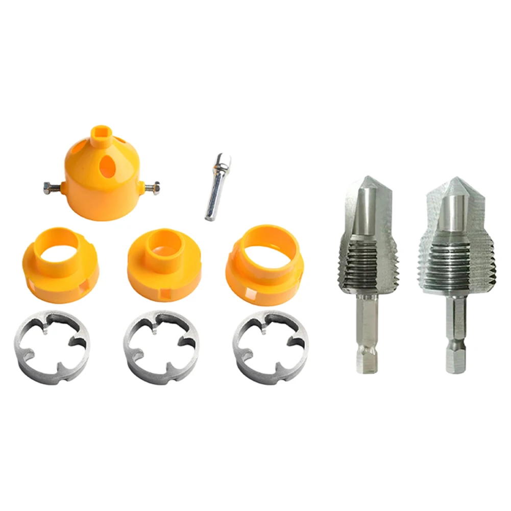 

1/2"3/4" PVC Water Pipe Threader Kit For Electric Drill 4/6 Points PPR Water Pipe Internal Thread Opener Tap Round Die Tools