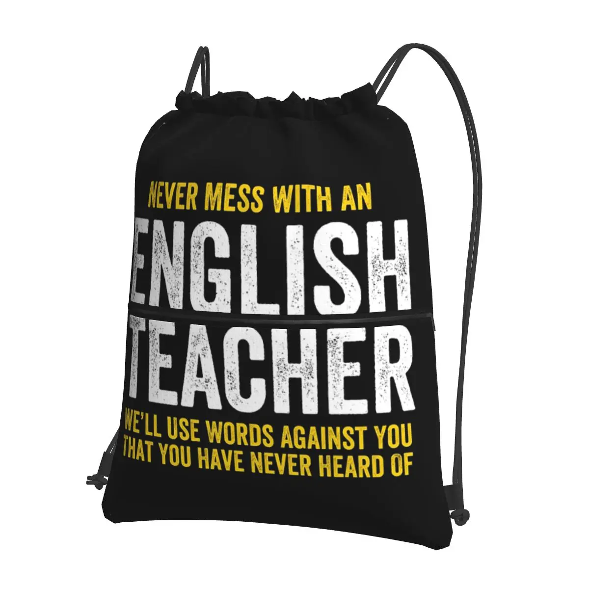 

Never Mess With An English Teacher Backpacks Multi-function Drawstring Bundle Pocket Sports Bag Book Bags for Travel School