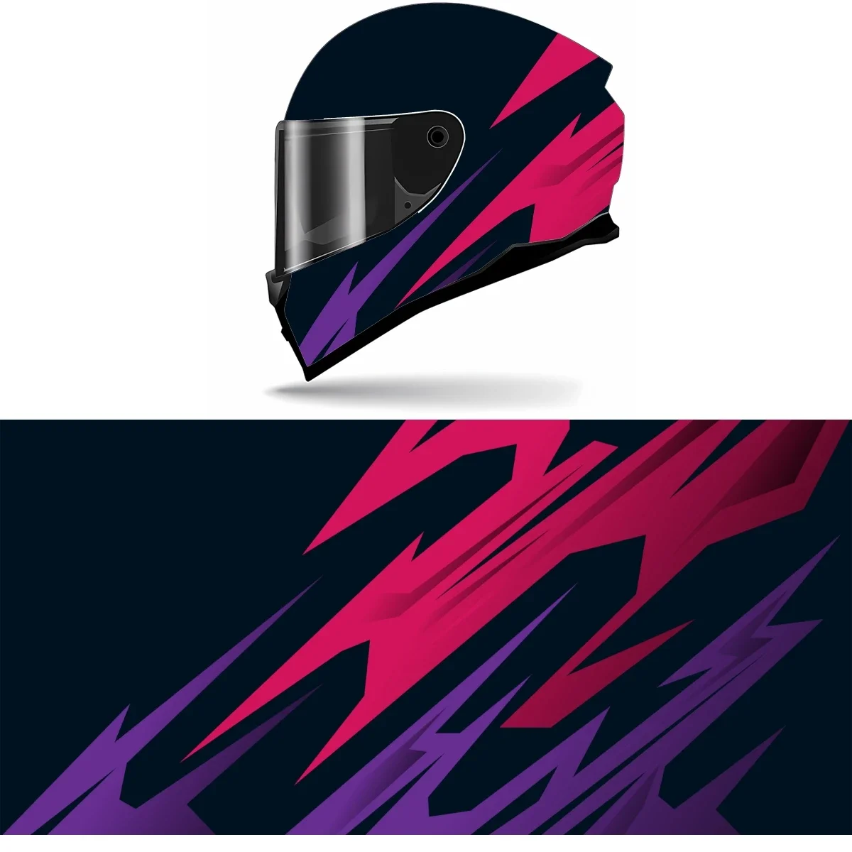 Purple red geometric shapes Motorcycle Helmet Stickers Self Adhesive Racing Custom Helmet Decal Wrap Vinyl Decal Stickers