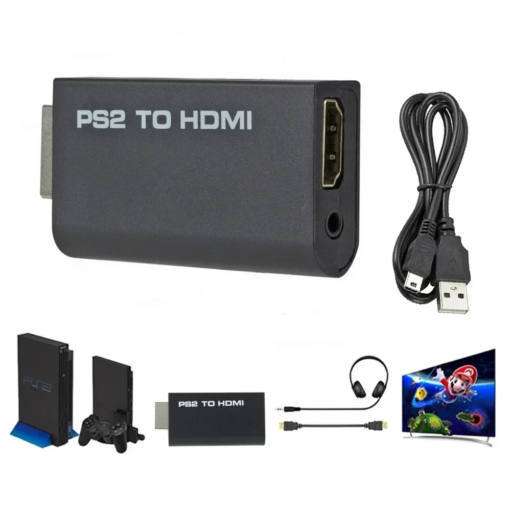 Full HD 1080P Game Converter, PS2 to HDTV-Compatible Adapter, Support Multiple Display Mode 480i/480p/576i,3.5mm Audio Jack Port view 3