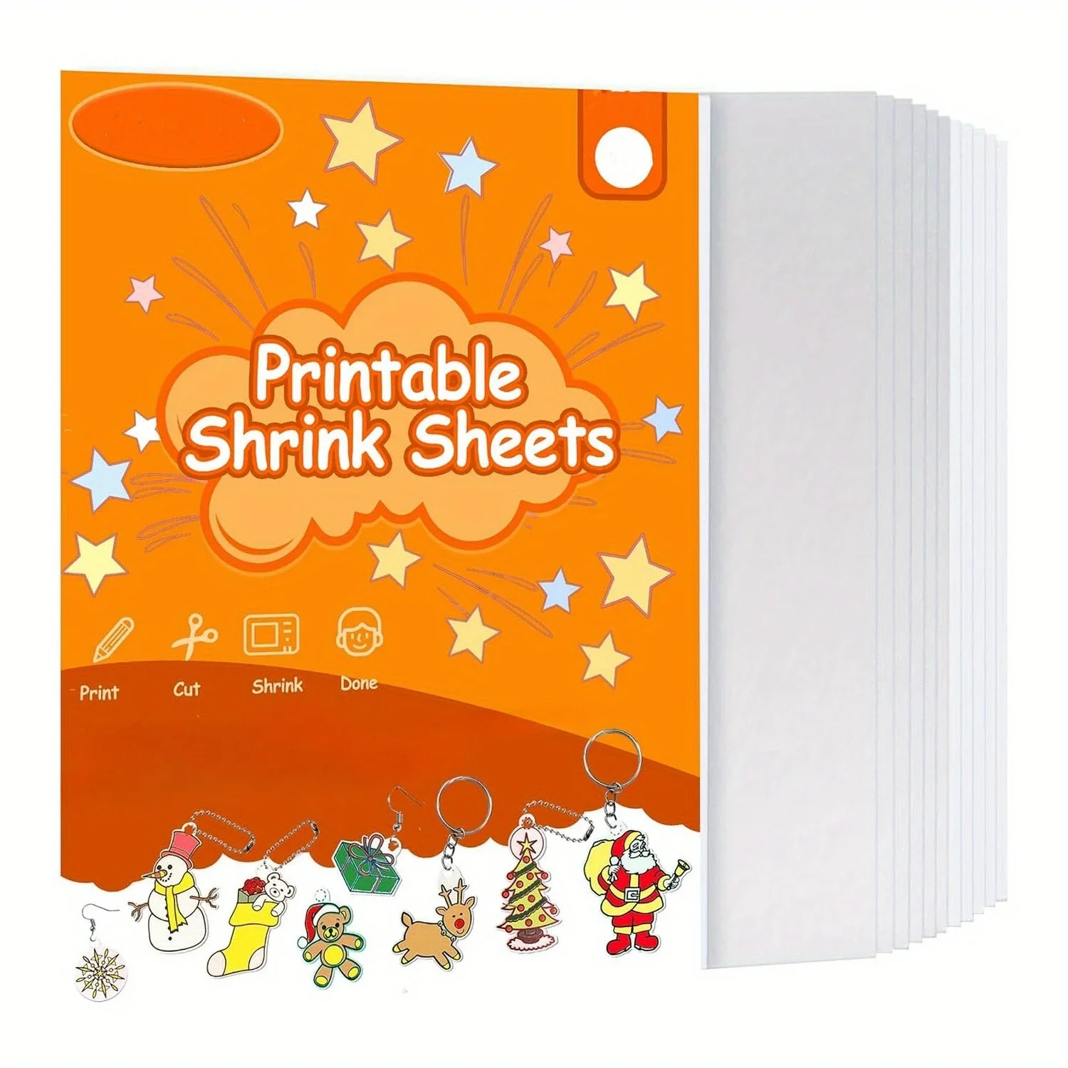 

10 pcs Printable Shrink Plastic Film Sheets - Ideal for DIY Crafts, Keychains, Personalized Gift Making, Home Decor Projects