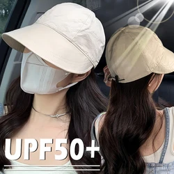 Summer Fisherman Cap Sun Hat Portable Foldable Wide Brim Sun Protection Hats Quick-drying Visors Adjustable Drawstring Caps