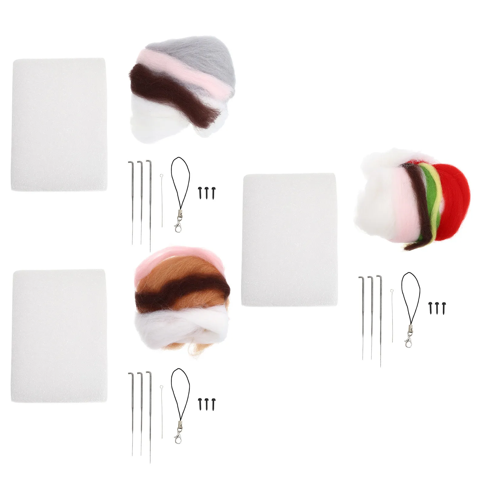 

Набор из 3 комплектов материалов для рукоделия из шерстяного войлока: милые животные, наборы для валяния иглой, простые в использовании аксессуары для творчества для детей и совместного творчества родителей и детей