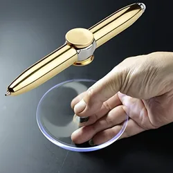 Vingertop Roterende Spinner Led Gyro Pen Metalen Balpen Kantoor Adhd Edc Anti Stress Bureau Schrijven Tool Voor Kinderen Volwassen