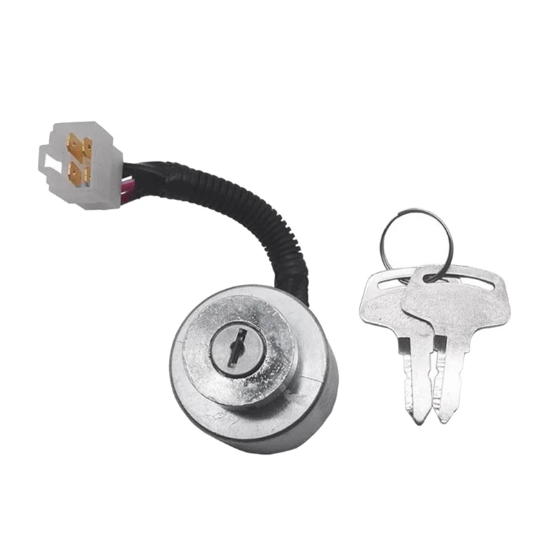 Metal Ignition Switch Silver Ignition Switch With 2 Keys Fits For Kubota 66101-55200 BX1800 2200 2230 G1800 ZD18 28