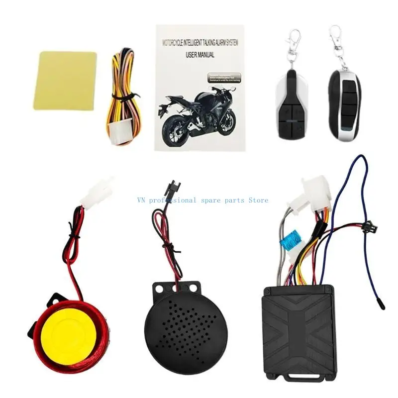 41XA Motorcycle Alarm Systems with Remote Control 125db Waterproof Scooter Motorbike Anti Theft Security Warning Alert Set