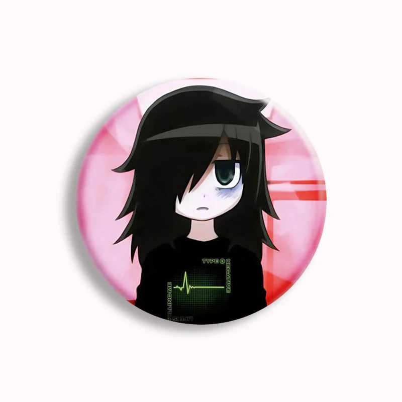 Watamote กระเป๋าเข็มกลัด Tomoko Kuroki, lencana PIN กระดุมหลังอะนิเมะ dakimakura อุปกรณ์ตกแต่งของขวัญเพื่อน