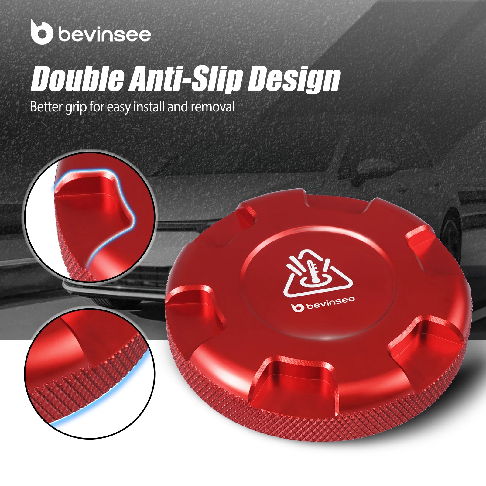 Tampa do tanque do reservatório de líquido refrigerante BEVINSEE para VW Golf MK7/MK8/MK6, para Audi A3 S3 8V/8Y,TT Q2 Q3, para SEAT Leon 5F, para Skoda Octavia