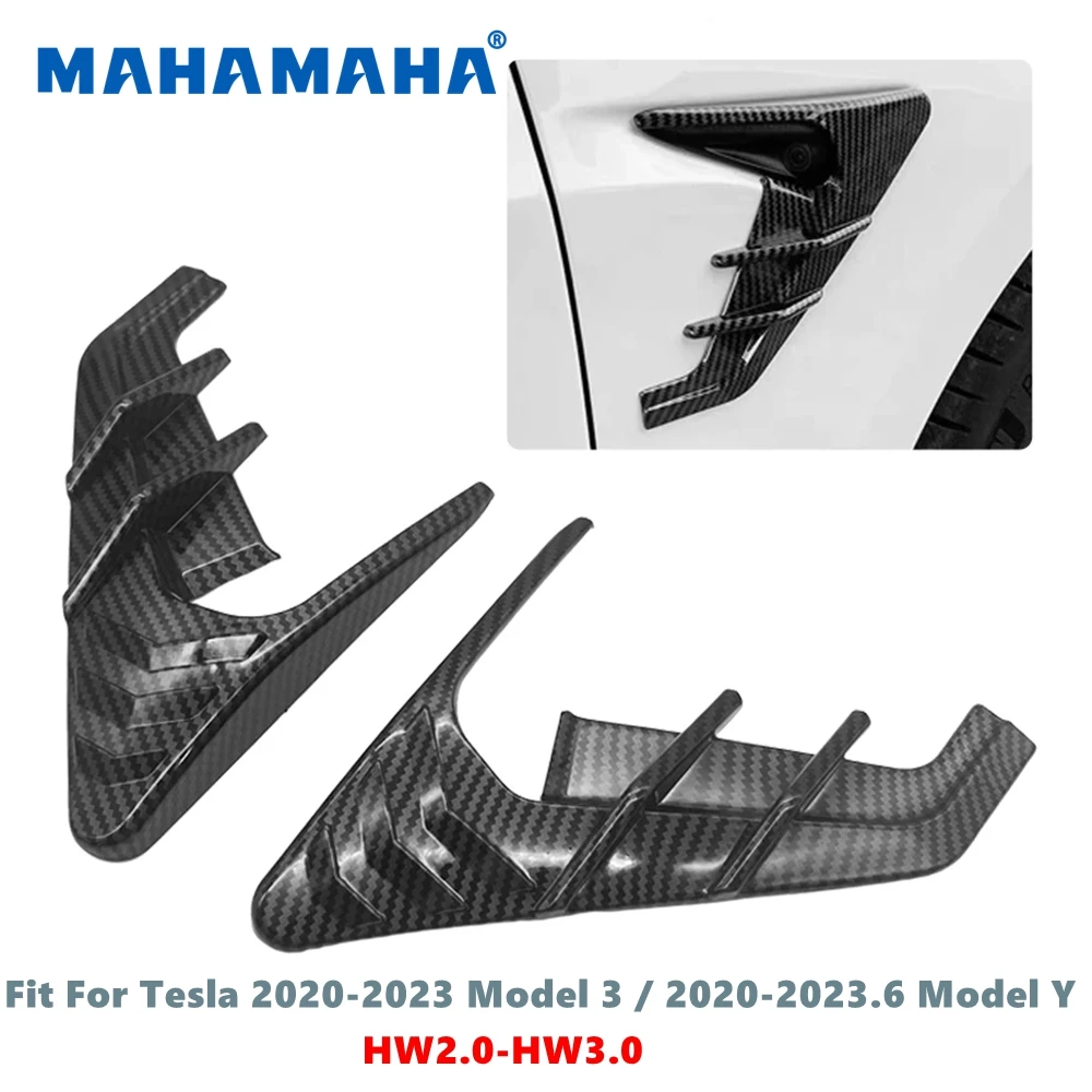 

Car Accessories For Tesla Model 3 Model Y Side Camera Flanks Covers Spoiler Decorative Protector Guards Dustproof Carbon