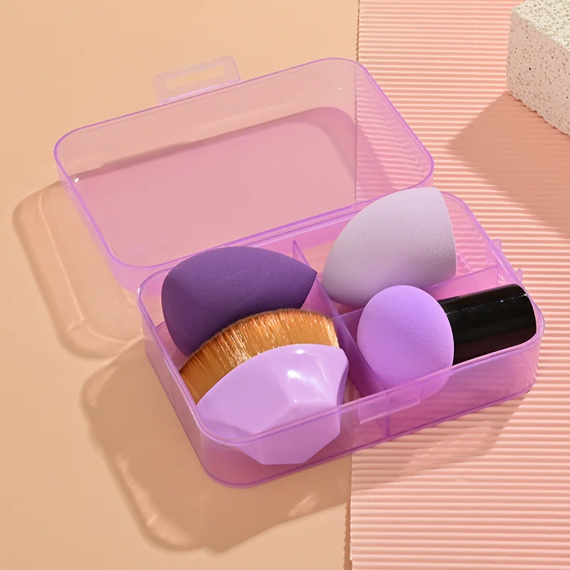 Makeup Powder Puff Foundation Brush Set with Water Drop Puff - 2 Sets of Facial Props Powder Puff