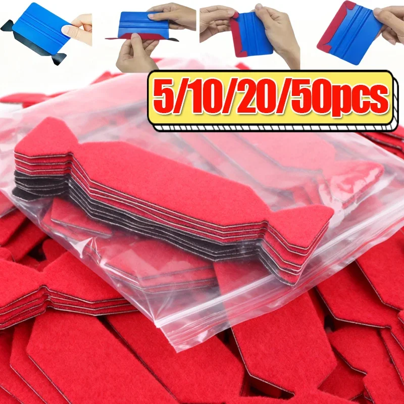 Microfiber Replaceable Felt Cloth for Vinyl Scraper Candy Shape Automotive Tinting Film Scraper Replacement Patch Scratch-Free