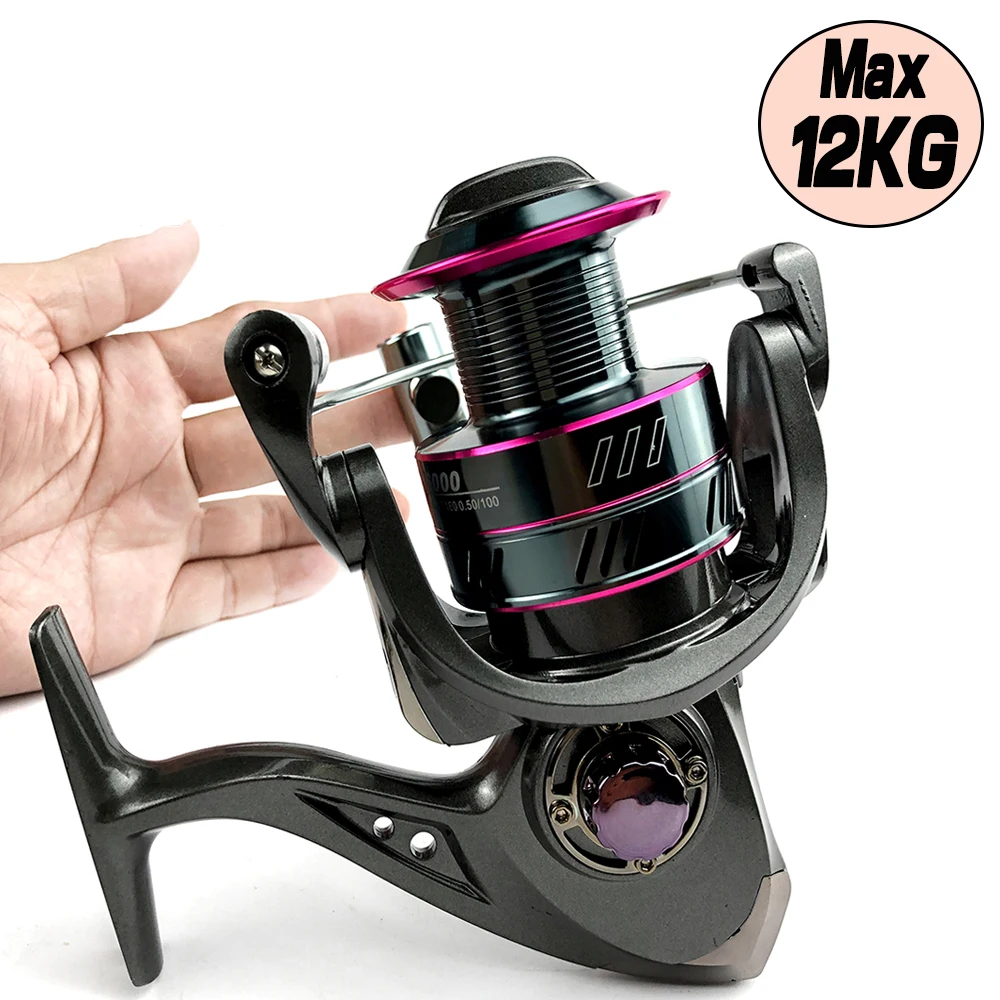 GHOTDA Spinning Reel Freshwater/Saltwater 5.2:1 Smooth Metal Spool Carp Reel Fishing Tackle 1000 2000 3000 4000 5000 6000 7000