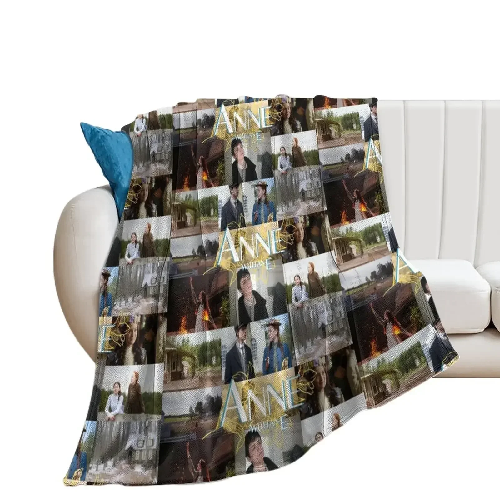 Anne with an E Collage Throw Blanket Extra Large Throw manga Loose Blankets