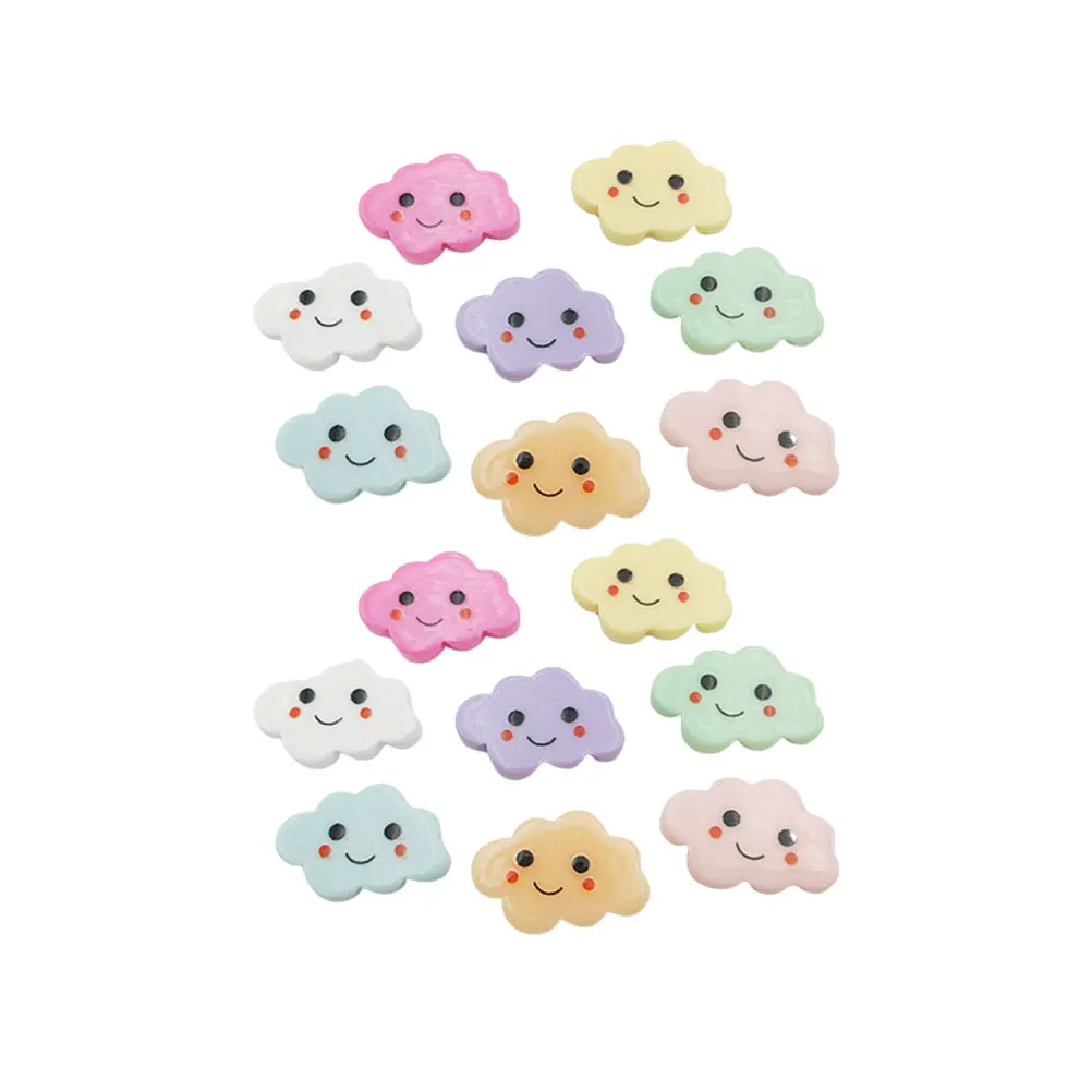 

40pcs Resin Cloud Hairpin Accessories Durable Lightweight DIY Phone Case Decor Headdress Material Cartoon Shape Jewelry Making