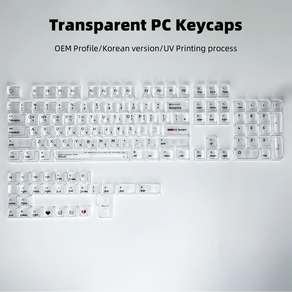 OEM Profil hinter leuchtete transparente Tasten kappen koreanische Tasten kappen für MX-Schalter mechanische Tastatur Drunk deer Wooting PC-Material